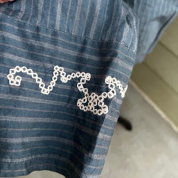 Sundance women’s size 8 blue stripe long sleeve tunic top - Picture 7 of 10